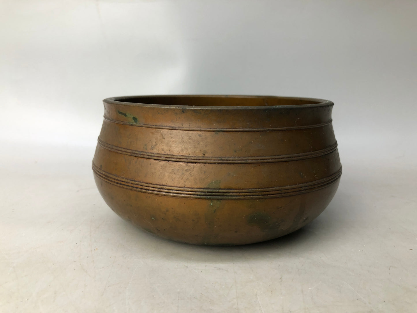 Y8032 KENSUI Copper water pot jar container Japan antique tea ceremony utensils