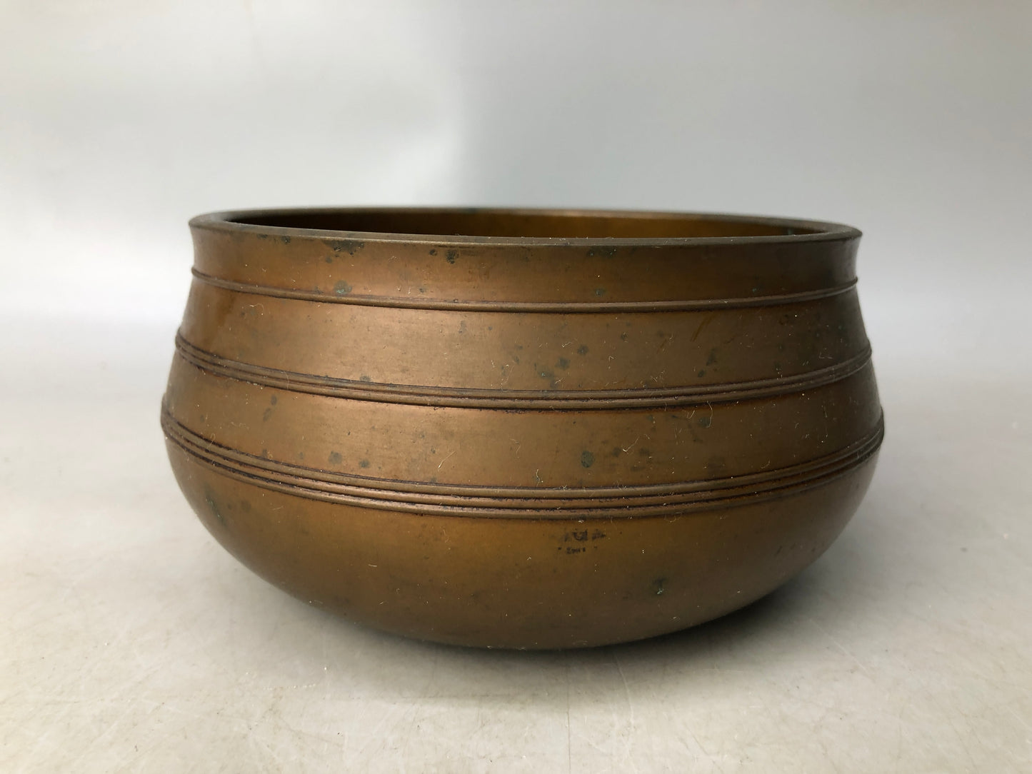 Y8032 KENSUI Copper water pot jar container Japan antique tea ceremony utensils