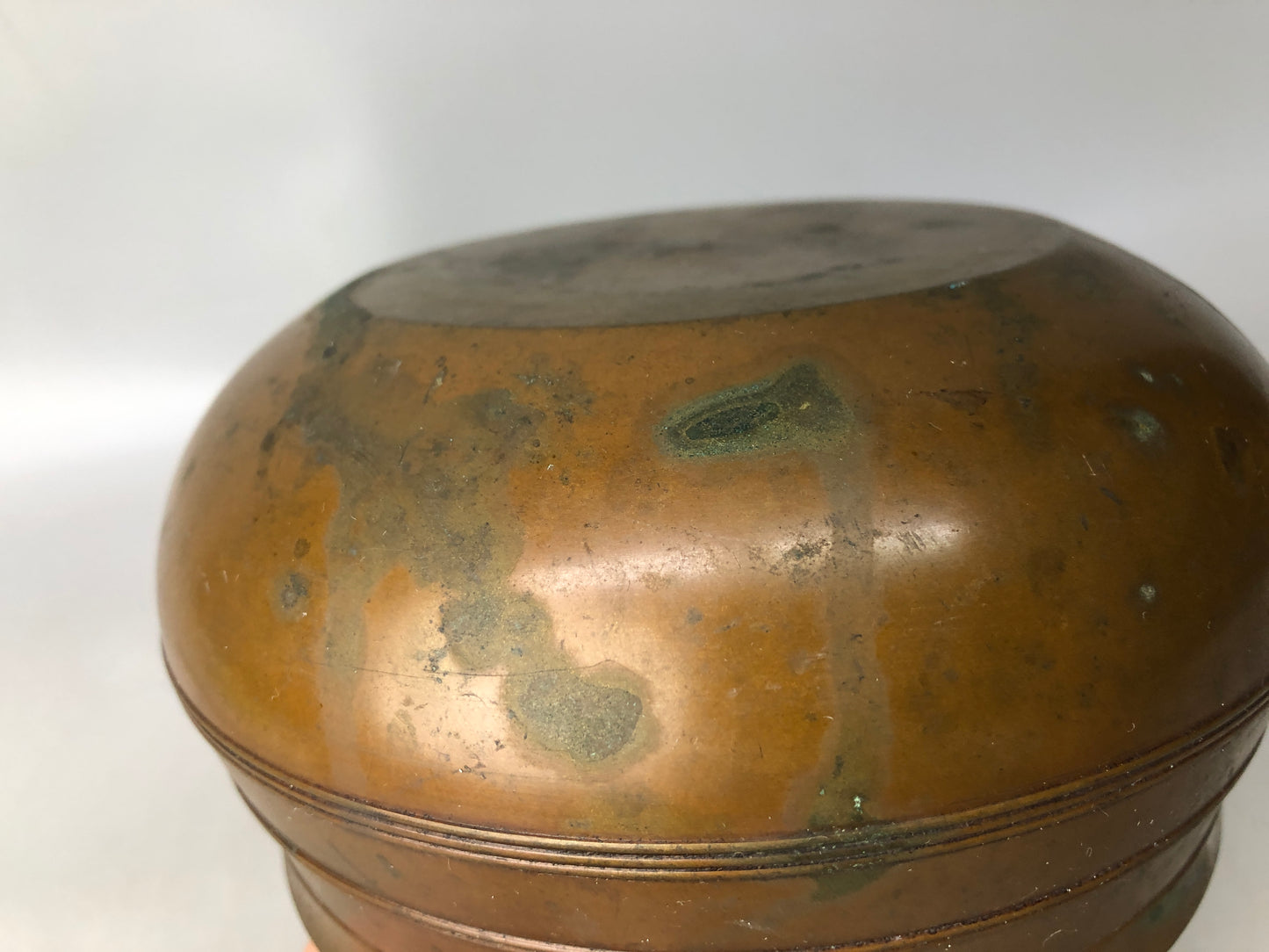 Y8032 KENSUI Copper water pot jar container Japan antique tea ceremony utensils
