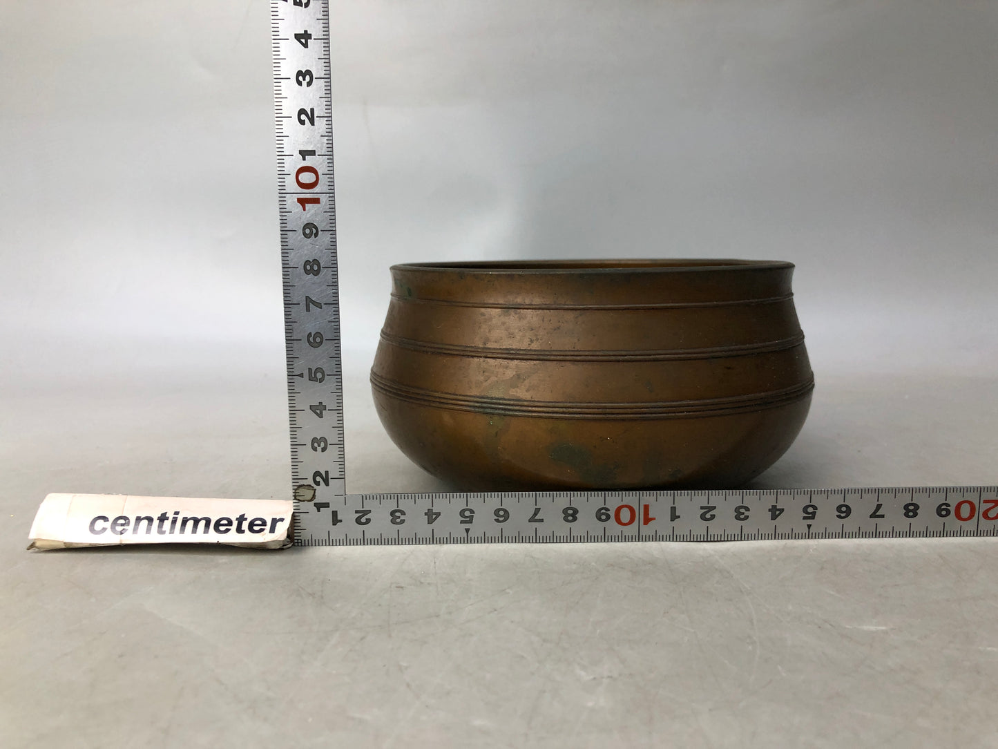 Y8032 KENSUI Copper water pot jar container Japan antique tea ceremony utensils