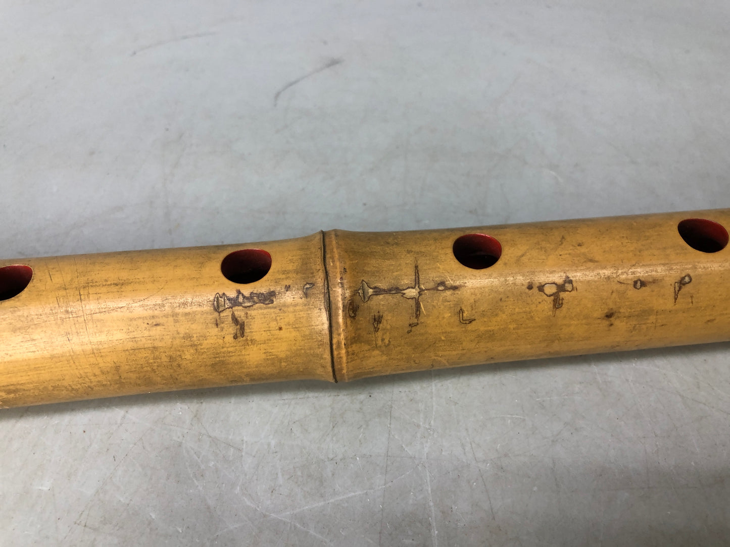 Y8048 SHAKUHACHI Bamboo flute single piece Japan antique musical instrument