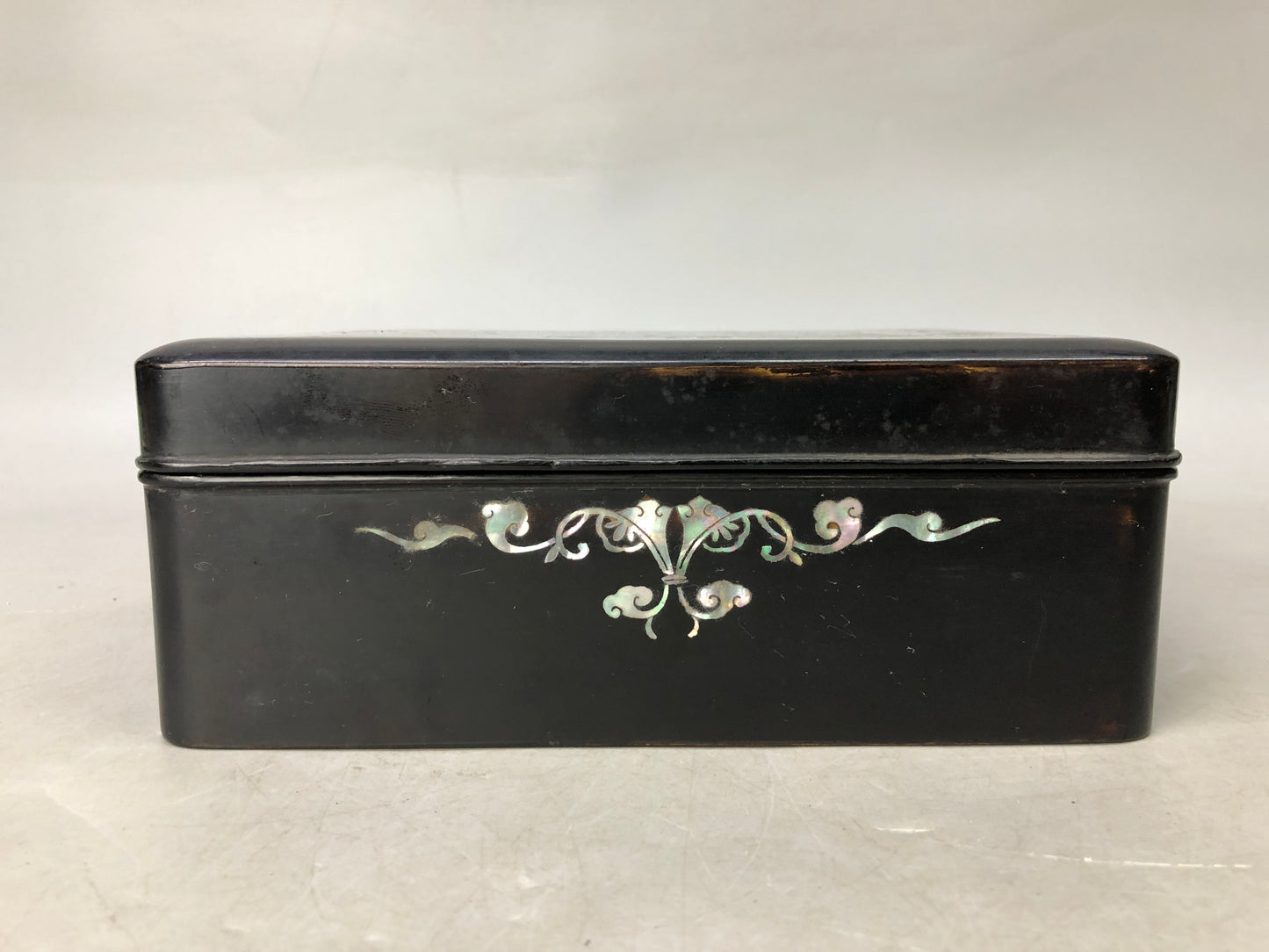 Y8052 BOX Raden mother-of-pearl work Rectangular case phoenix Japan antique
