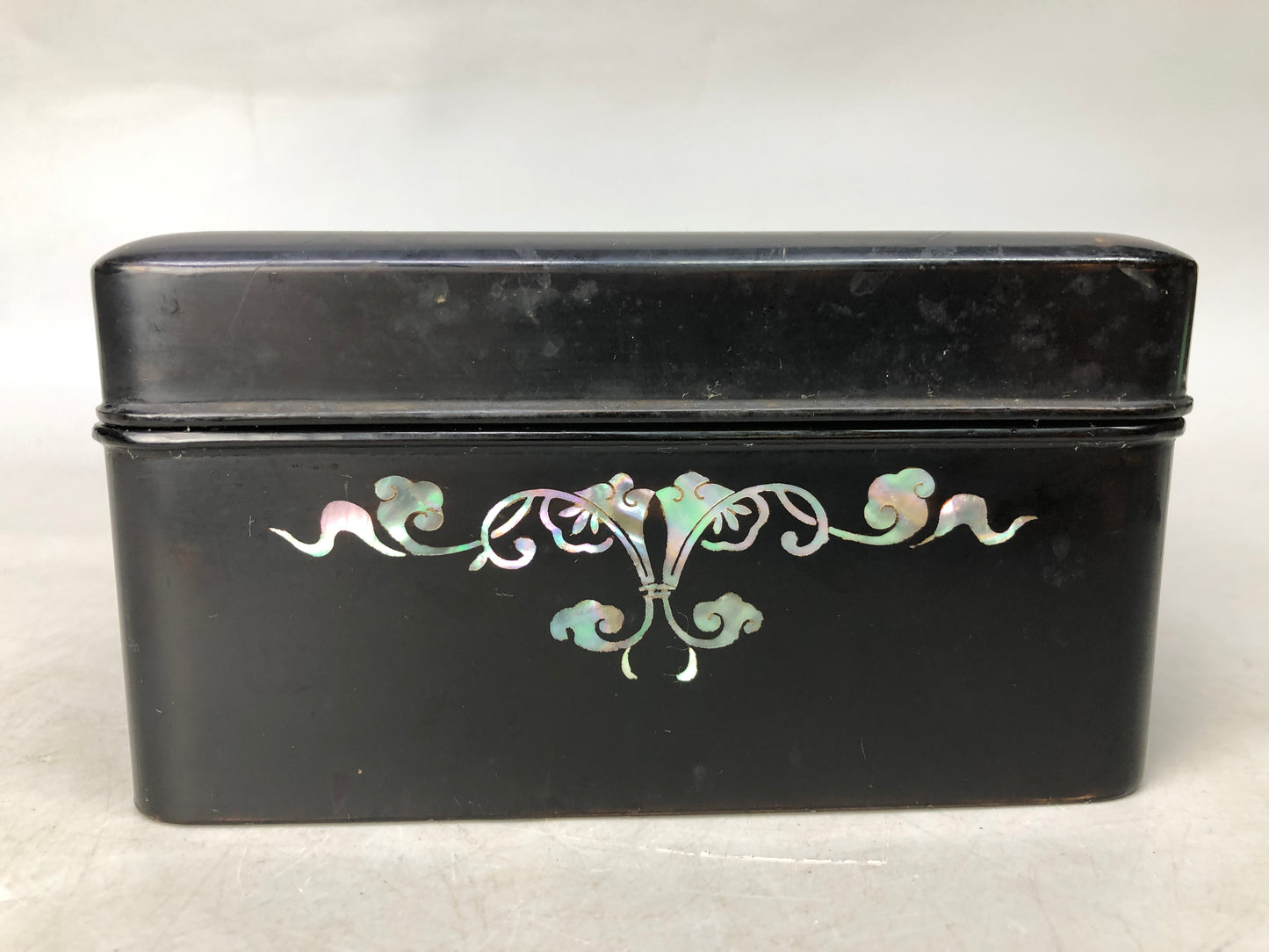 Y8052 BOX Raden mother-of-pearl work Rectangular case phoenix Japan antique