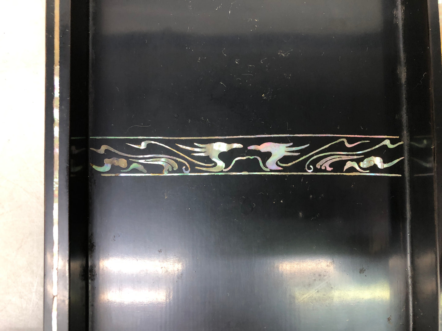 Y8052 BOX Raden mother-of-pearl work Rectangular case phoenix Japan antique