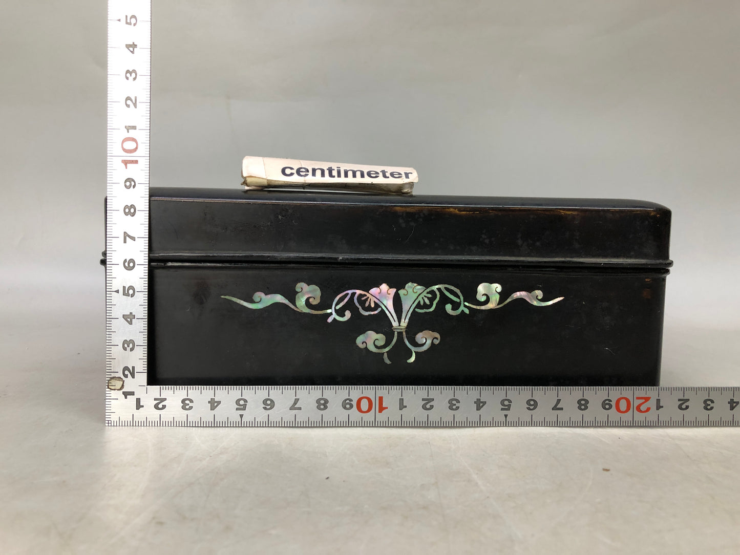 Y8052 BOX Raden mother-of-pearl work Rectangular case phoenix Japan antique