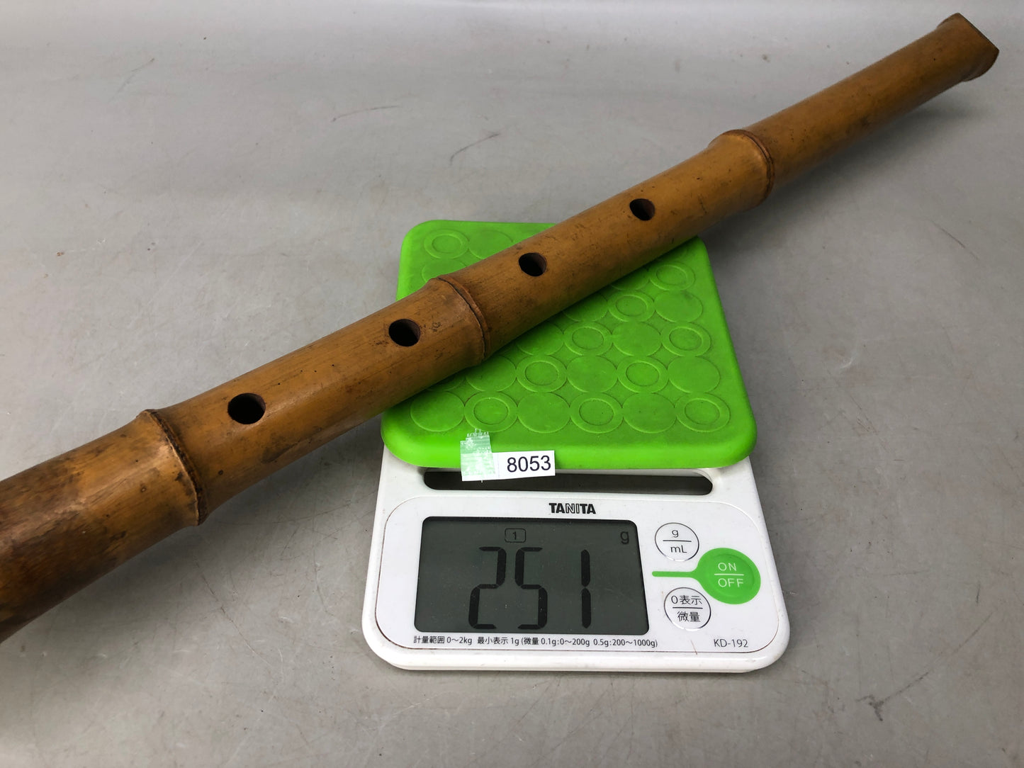 Y8053 SHAKUHACHI Bamboo flute single piece Japan antique musical instrument