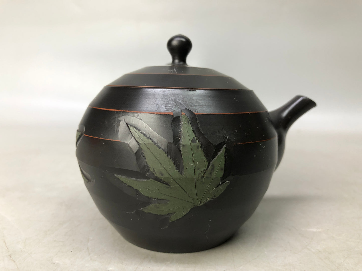 Y8054 KYUSU Tokoname-ware teapot tea pot signed Japan antique tableware