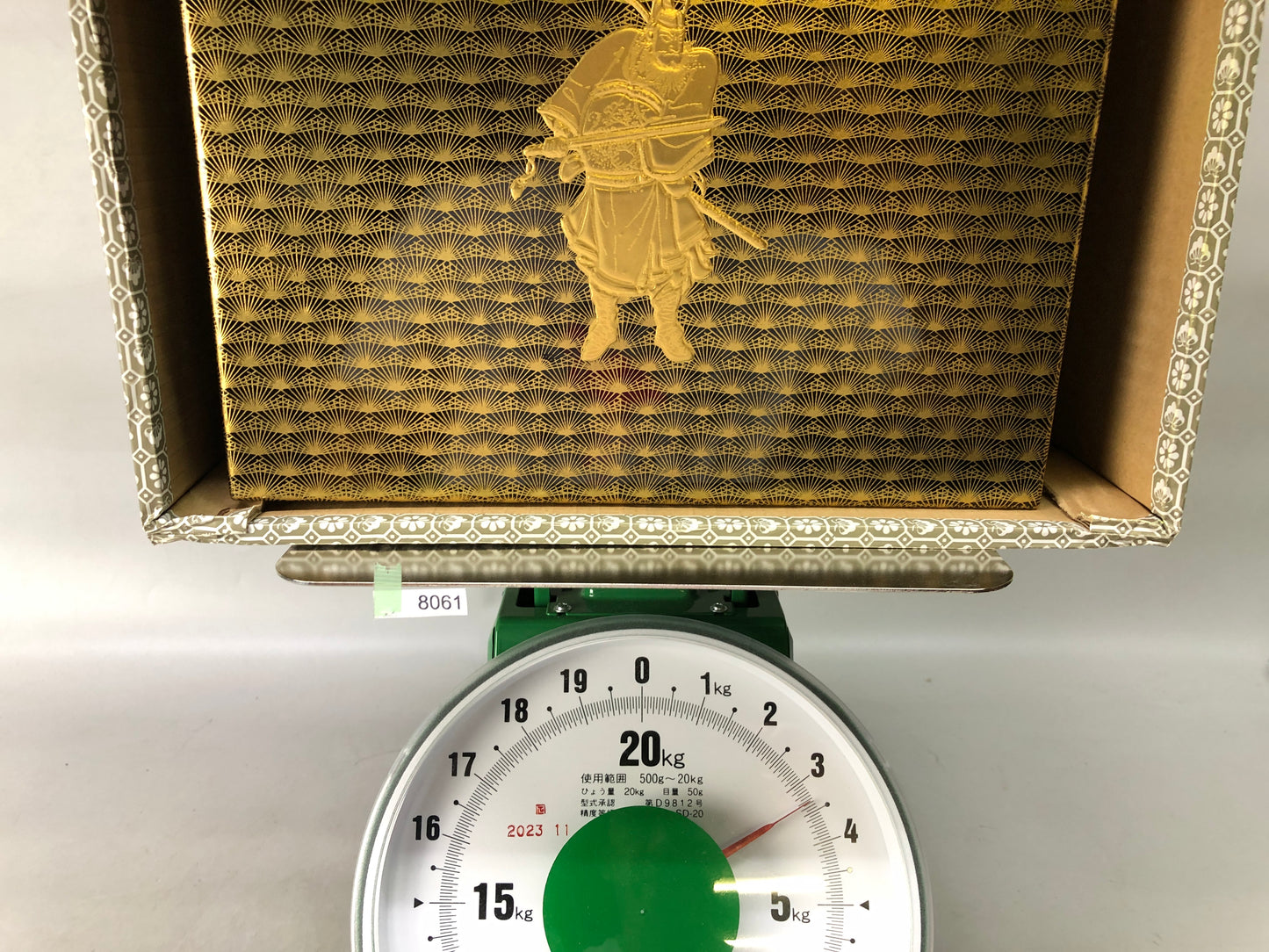 Y8061 OKIMONO Kabuto helmet figurine box Yoroi Samurai Japan antique interior