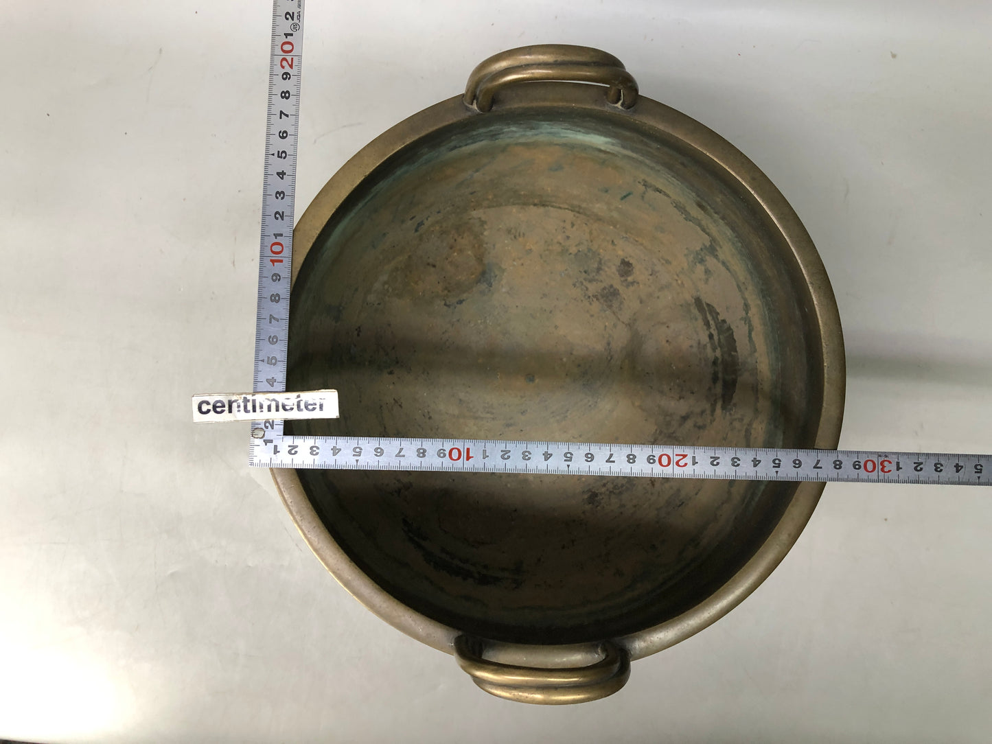 Y8062 HIBACHI Copper charcoal brazier handle Phoenix Japan antique interior