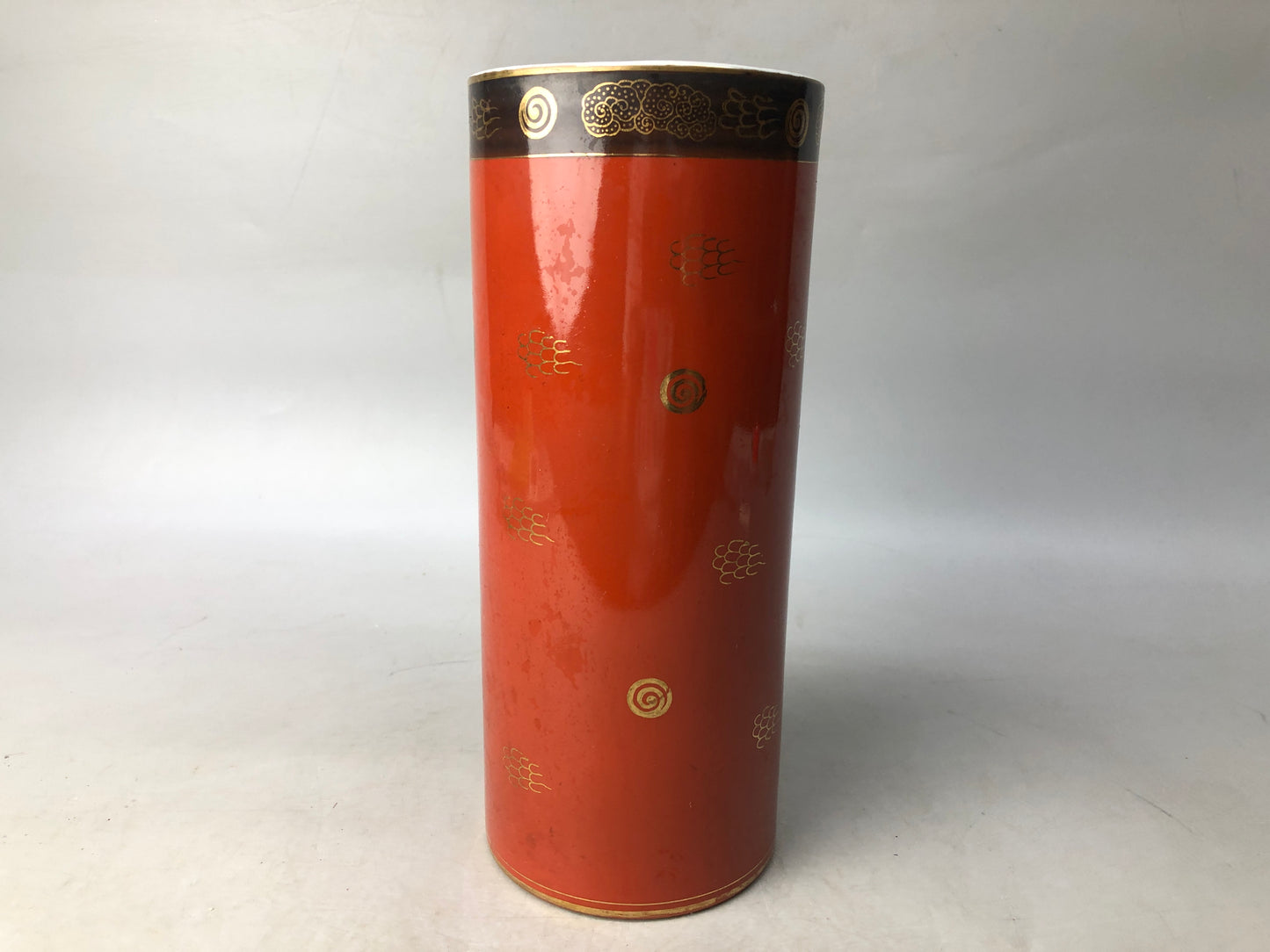 Y8077 FLOWER VASE Seto-ware Dragon Japan ikebana floral arrangement interior