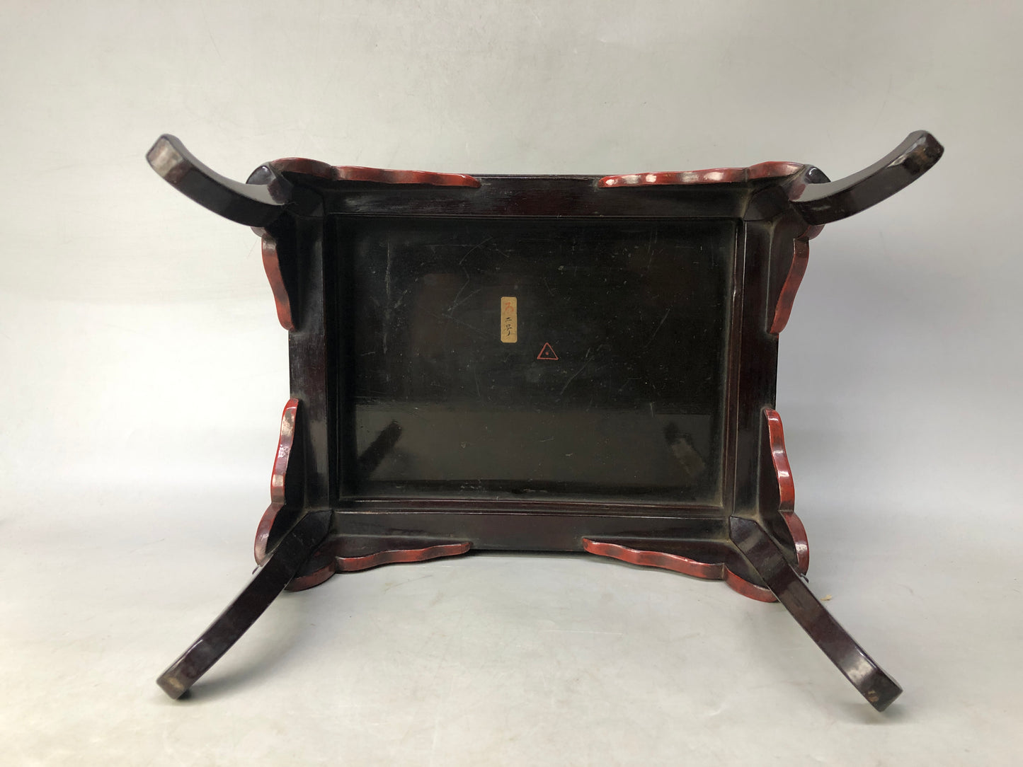 Y8086 FLOWER STAND Raden Mother-of-pearl work Makie Japan antique ikebana floral