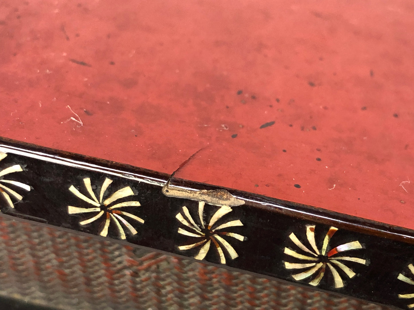 Y8086 FLOWER STAND Raden Mother-of-pearl work Makie Japan antique ikebana floral