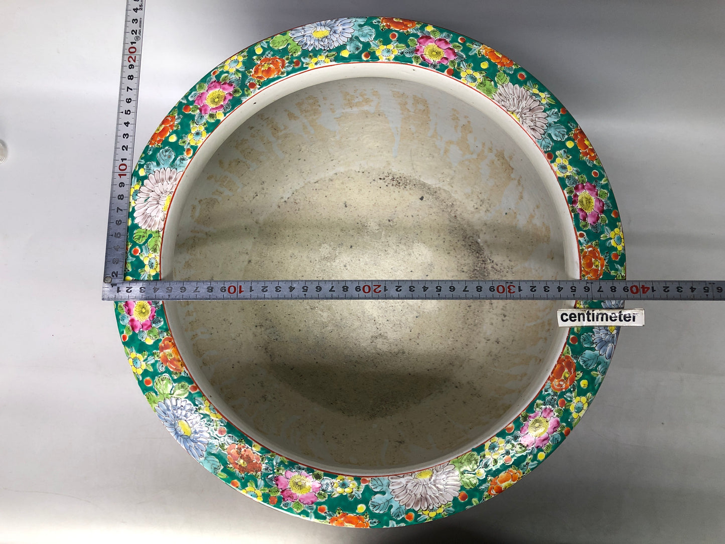 Y8091 HIBACHI Ko-Imari charcoal brazier color red picture Dragon Japan antique