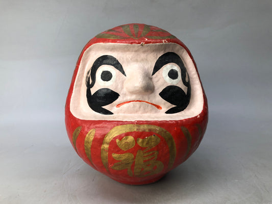 Y8093 OKIMONO Paper Mache Daruma doll Japan antique interior decor figurine