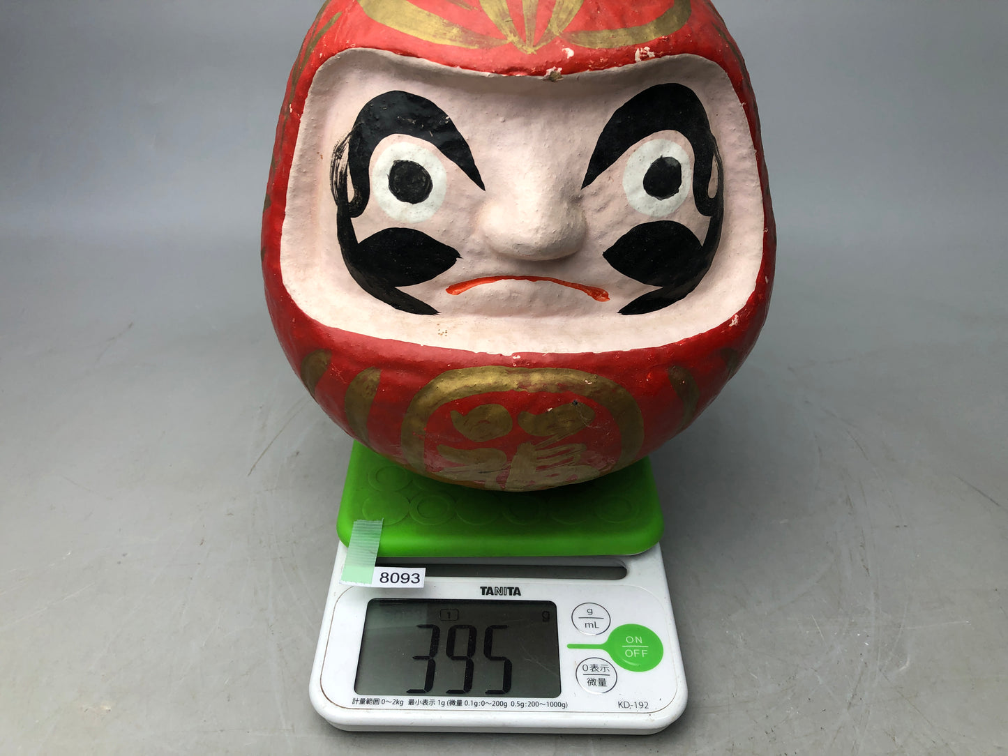 Y8093 OKIMONO Paper Mache Daruma doll Japan antique interior decor figurine