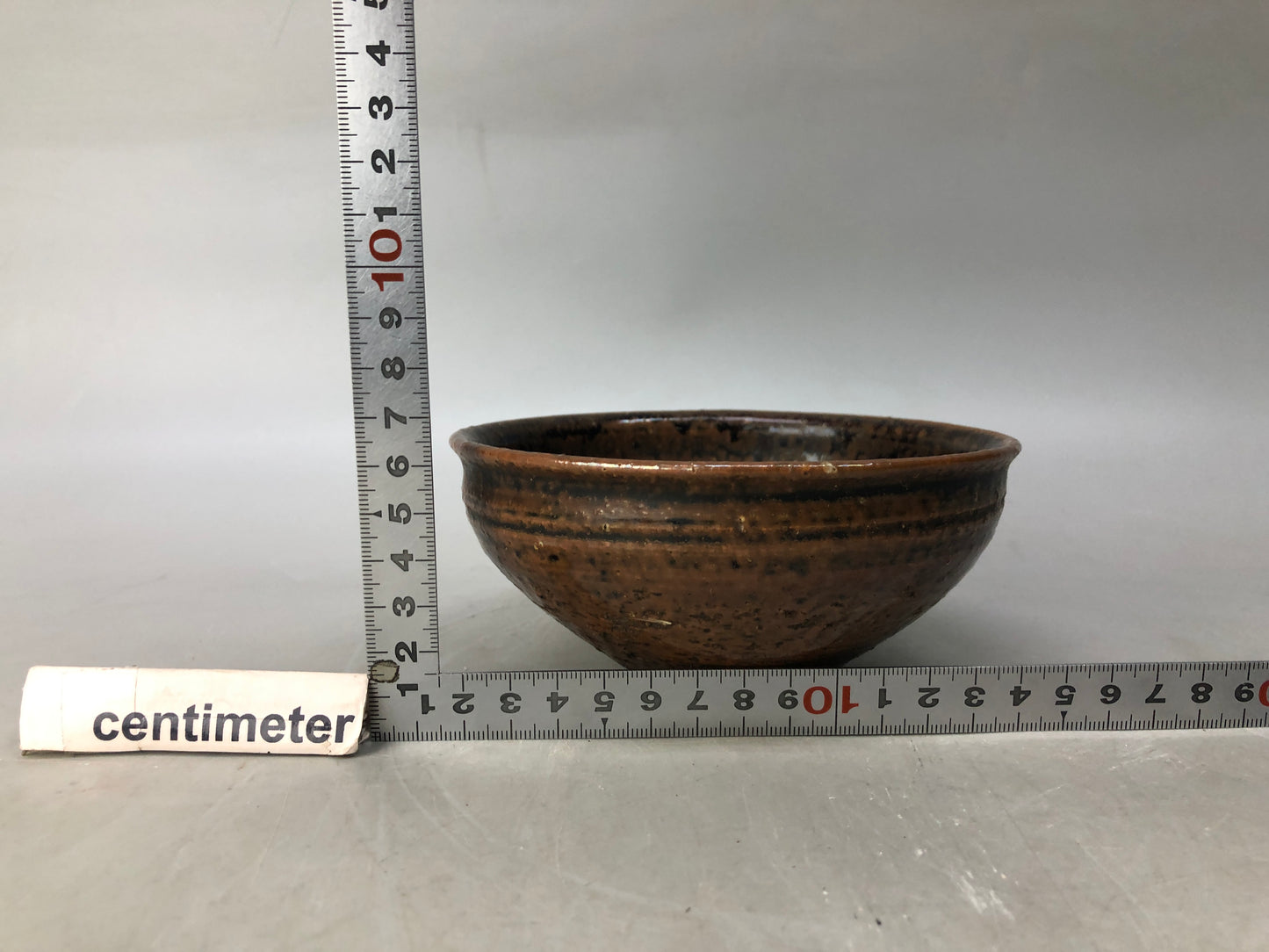 Y8095 CHAWAN Seto-ware Tenmoku bowl signed Japan antique tea ceremony pottery