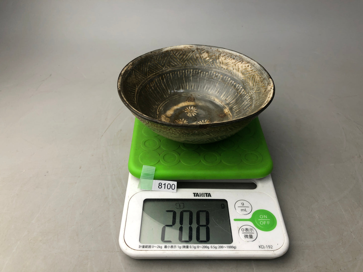 Y8100 CHAWAN Mishima bowl scratches Japan antique tea ceremony utensils pottery