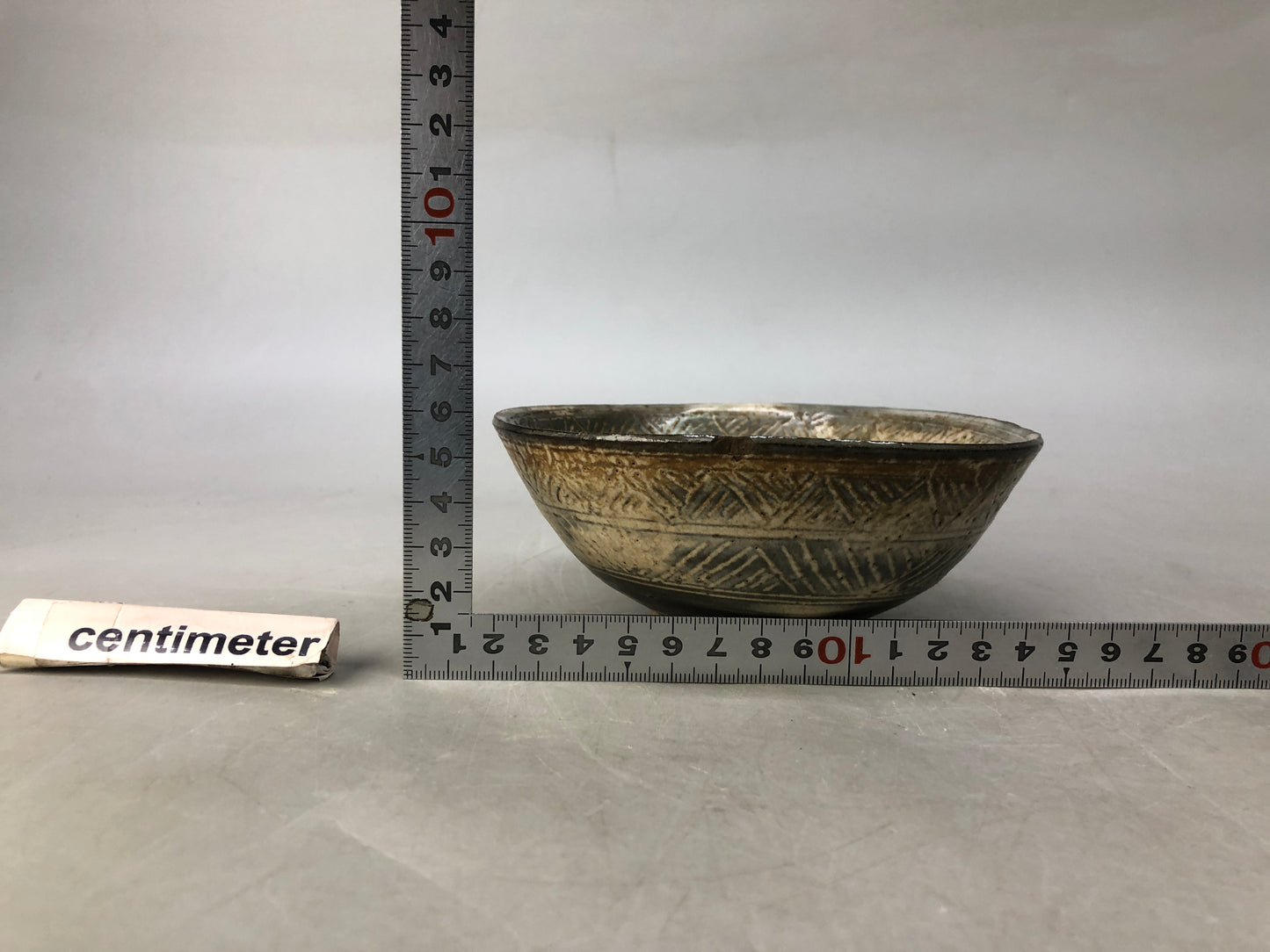 Y8100 CHAWAN Mishima bowl scratches Japan antique tea ceremony utensils pottery