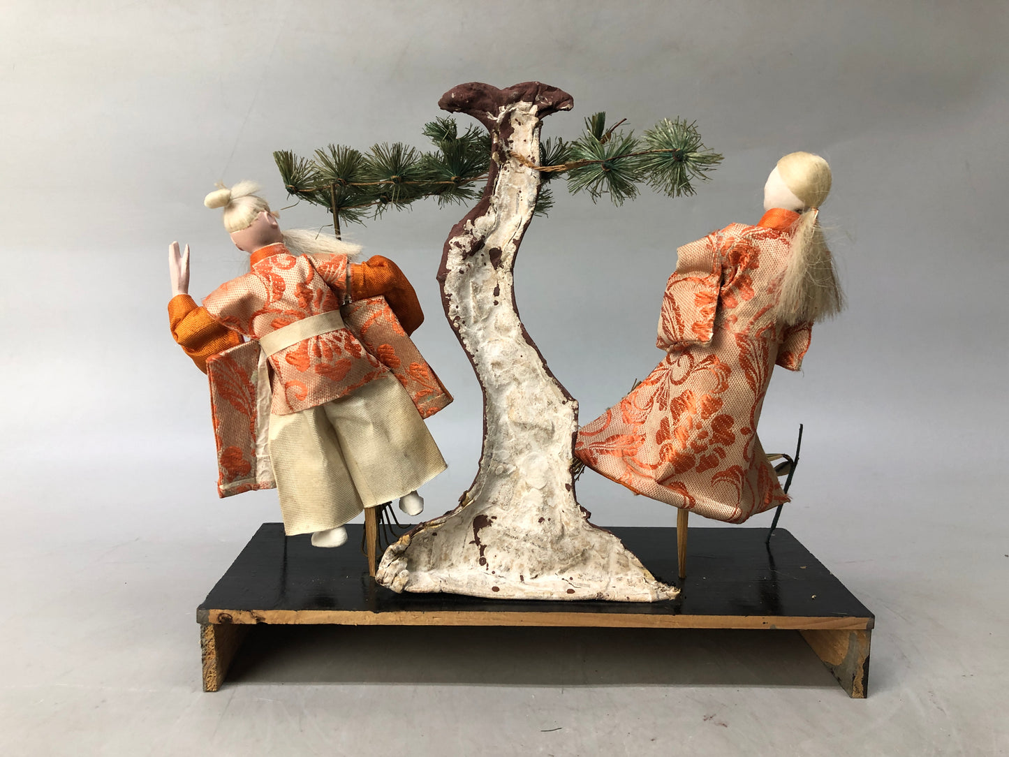 Y8117 NINGYO Japanese doll Takasago old couple box Japan antique figurine figure