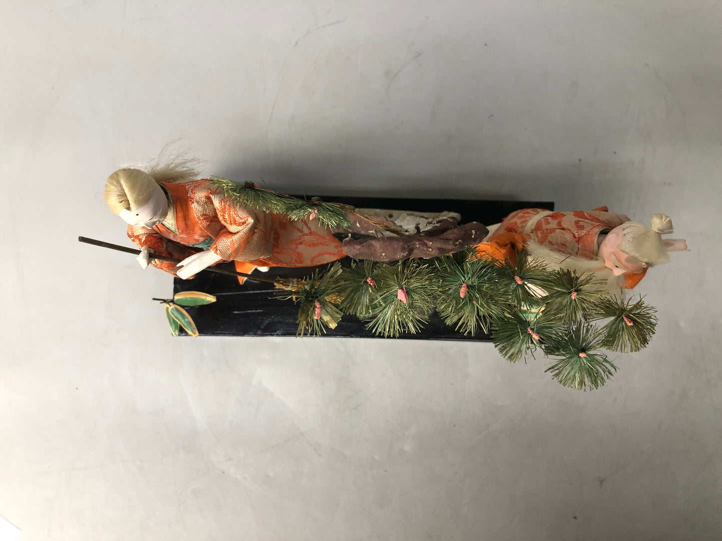 Y8117 NINGYO Japanese doll Takasago old couple box Japan antique figurine figure