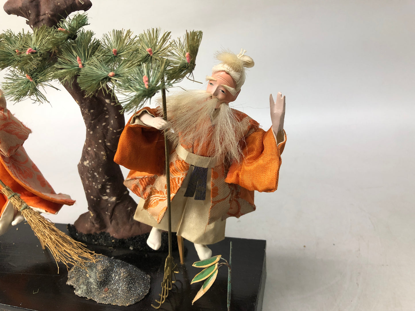 Y8117 NINGYO Japanese doll Takasago old couple box Japan antique figurine figure