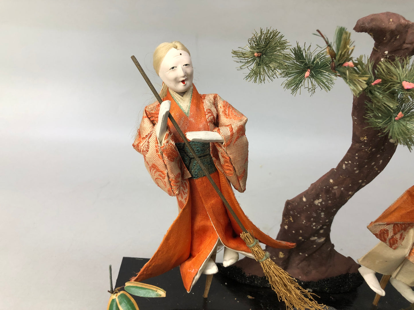 Y8117 NINGYO Japanese doll Takasago old couple box Japan antique figurine figure