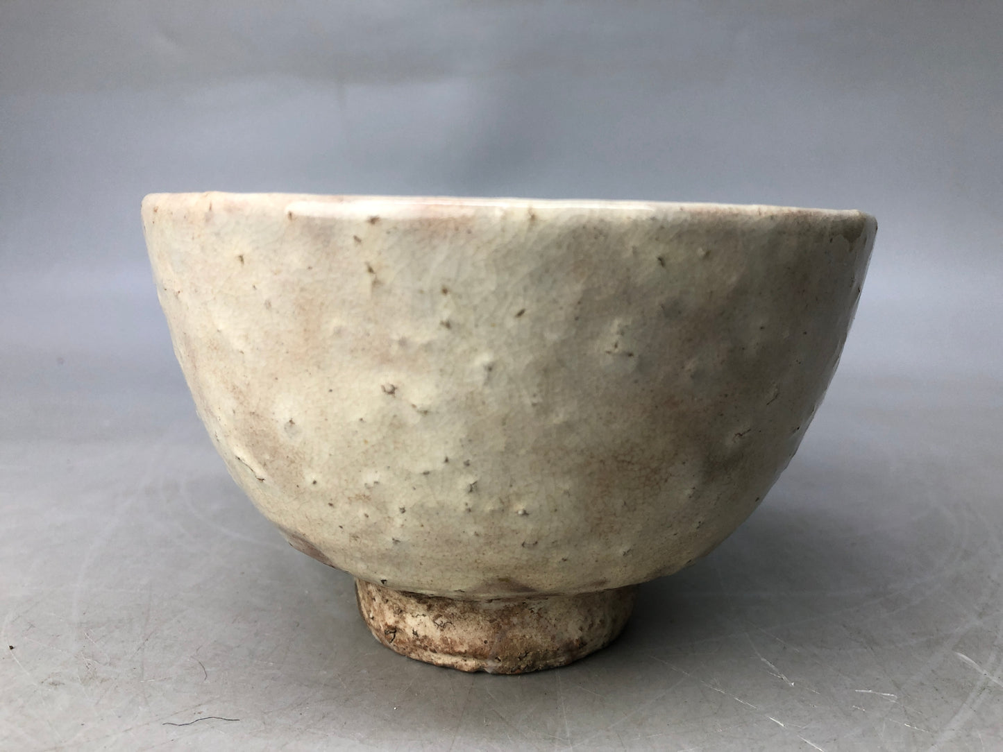 Y8125 CHAWAN Hagi-ware bowl signed box Japan antique tea ceremony pottery cup