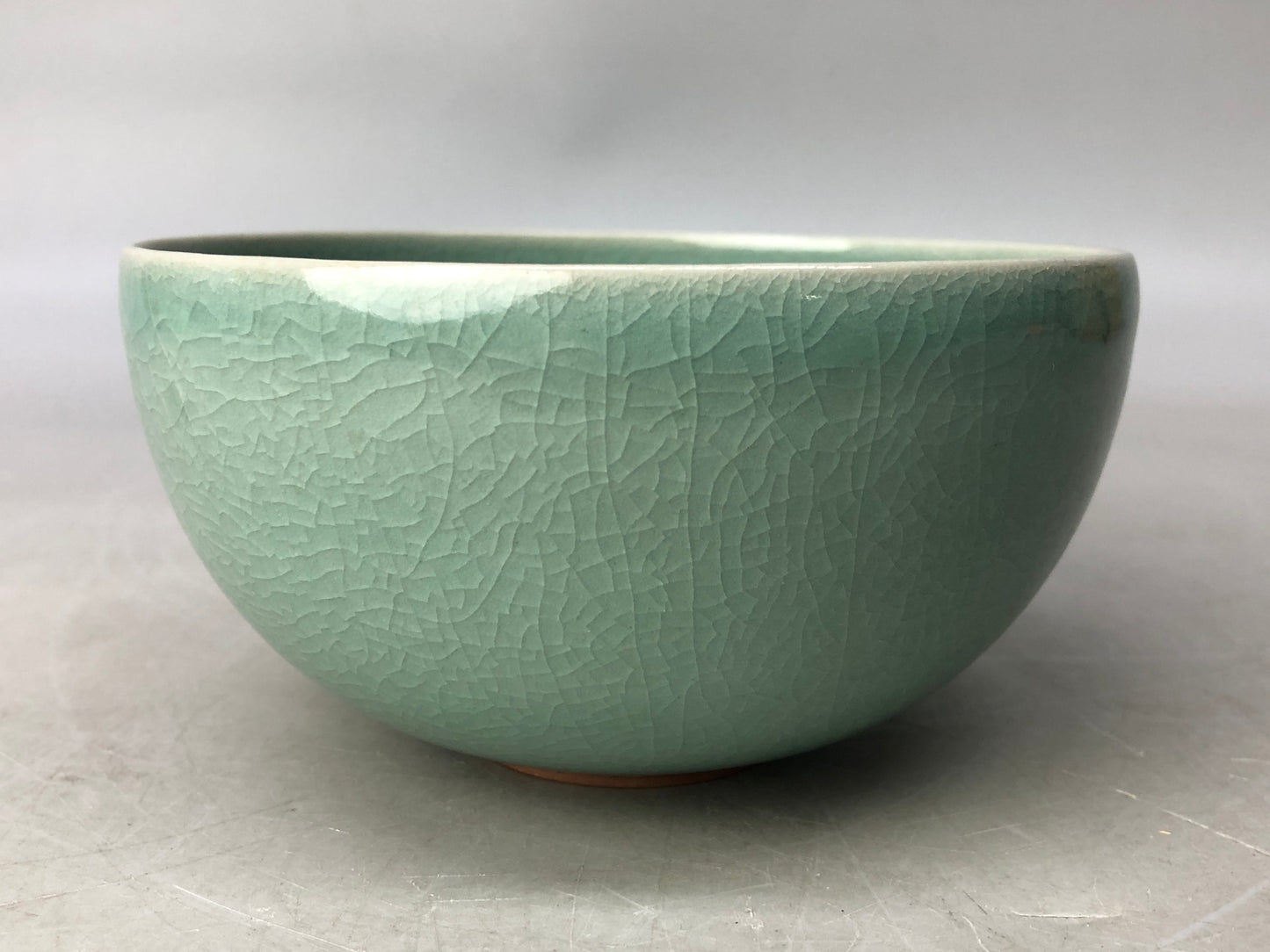 Y8130 CHAWAN Korean pottery Goryeo celadon signed box Korea antique tea ceremony