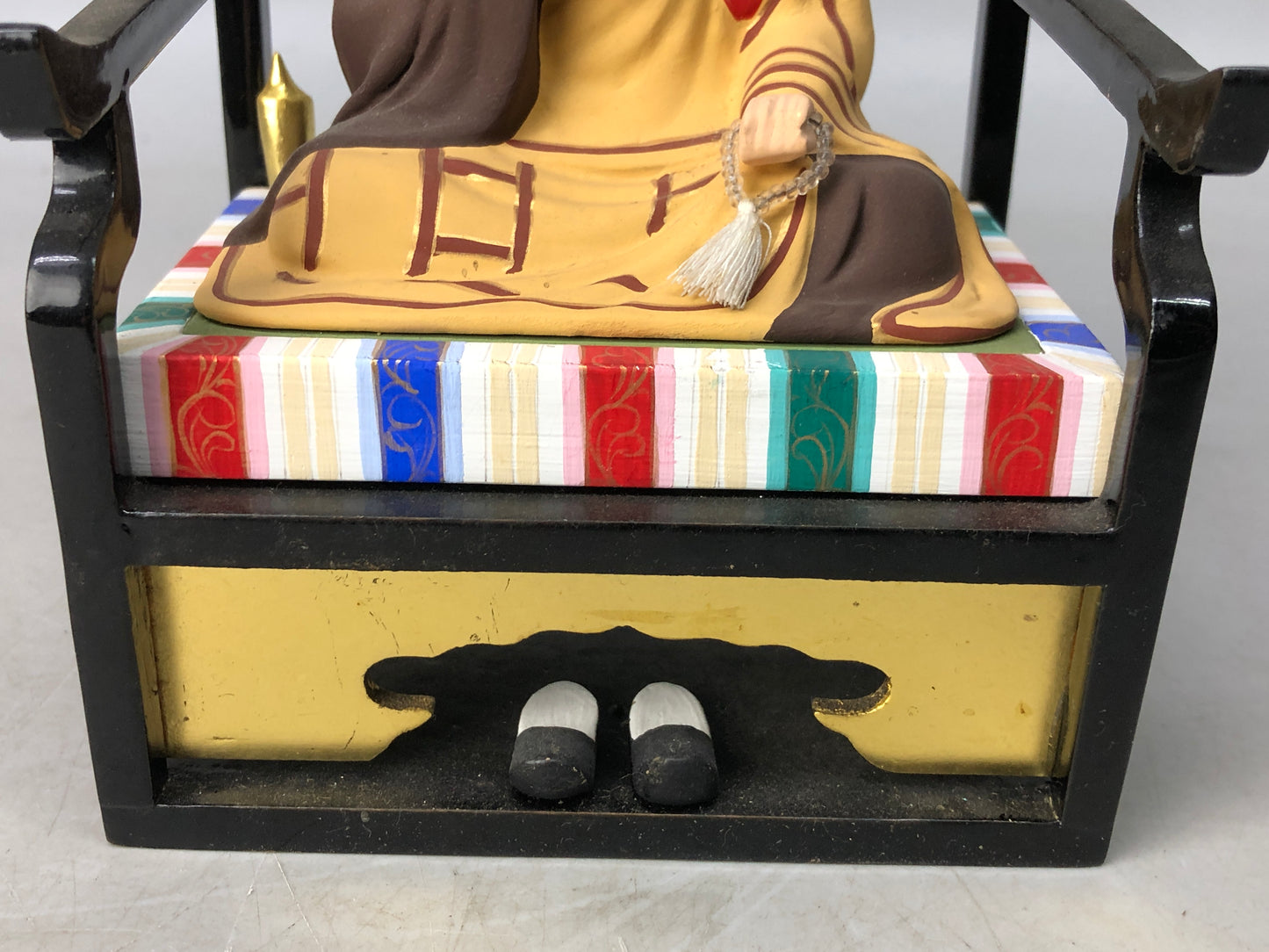 Y8157 STATUE colored seated Buddha figurine Buddhism Japan antique interior
