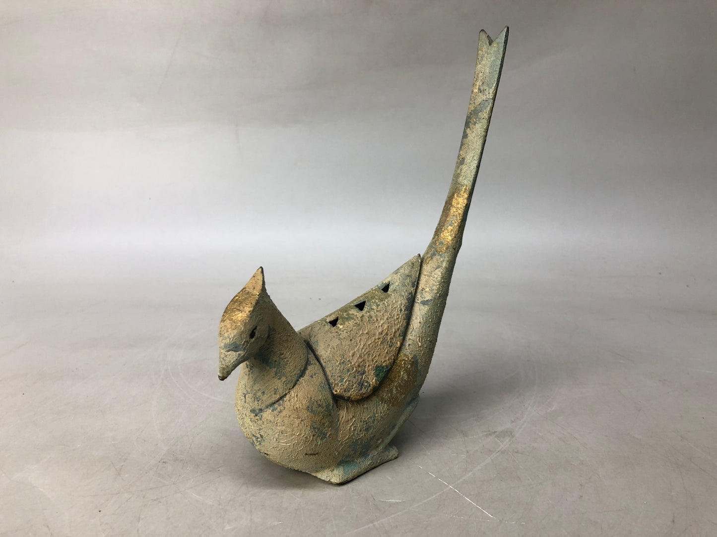 Y8166 KOURO metal Bird Japan antique fragrance incense burner aromatherapy aroma