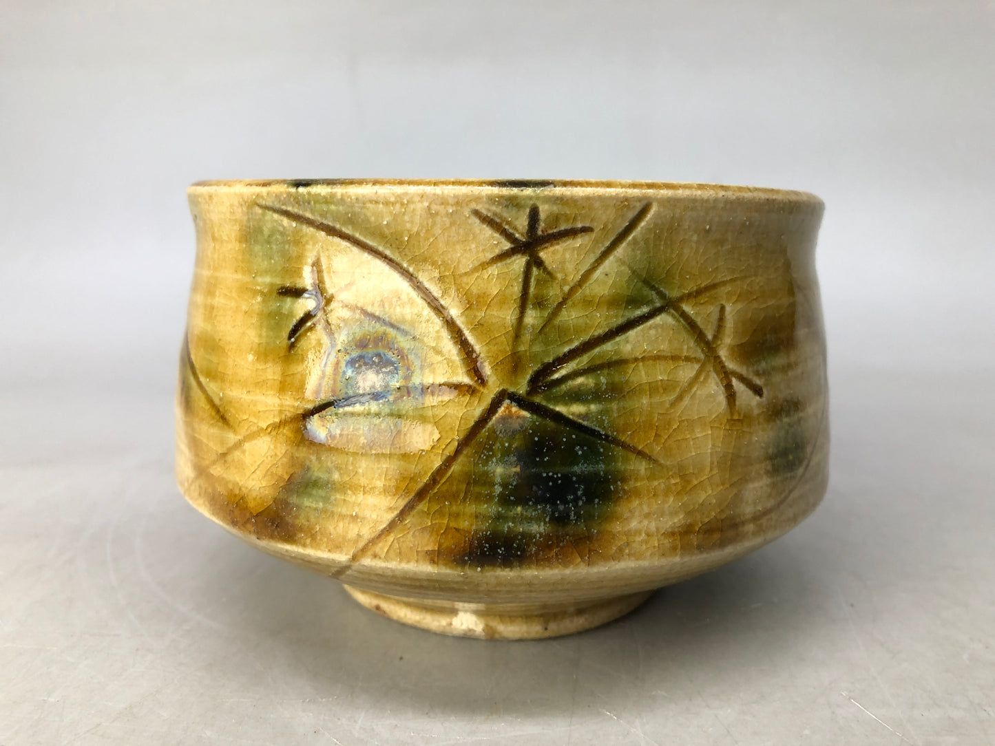 Y8210 CHAWAN Kiseto-ware bowl signed box Japan antique tea ceremony pottery cup