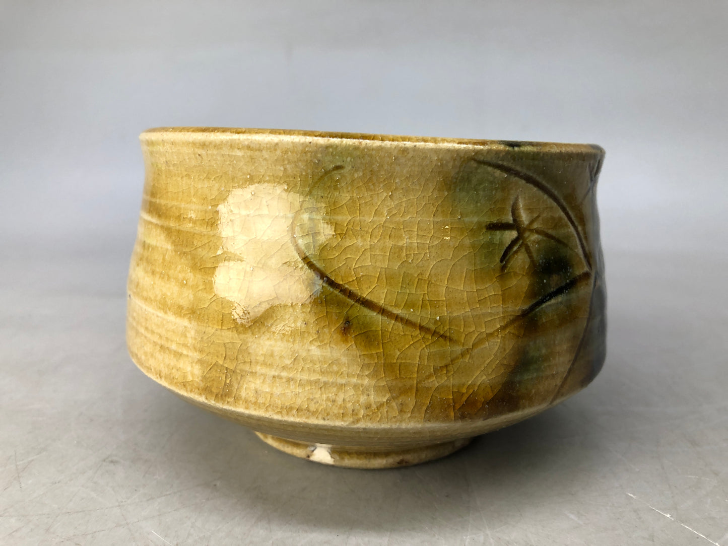 Y8210 CHAWAN Kiseto-ware bowl signed box Japan antique tea ceremony pottery cup