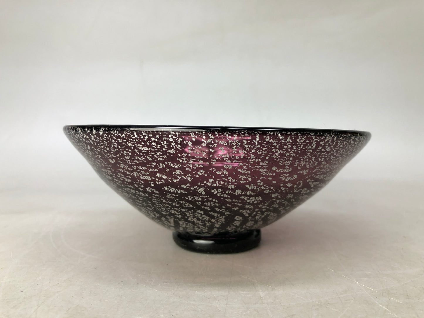 Y8220 CHAWAN Glass Matcha bowl signed box Japan antique tea ceremony teacup