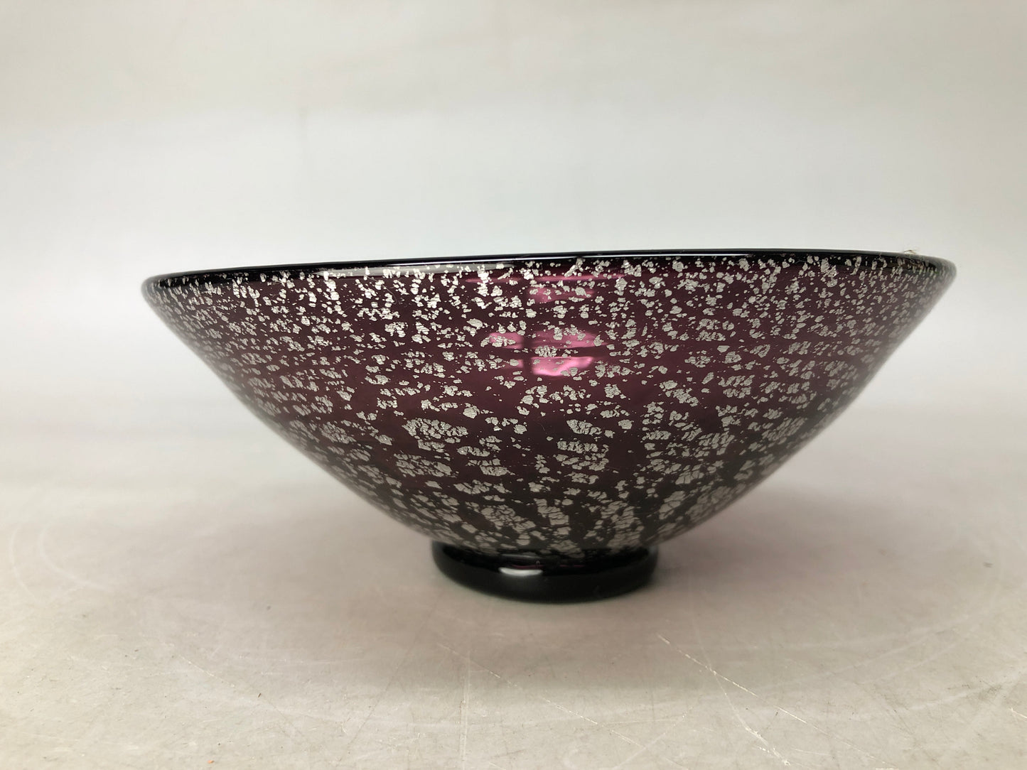 Y8220 CHAWAN Glass Matcha bowl signed box Japan antique tea ceremony teacup