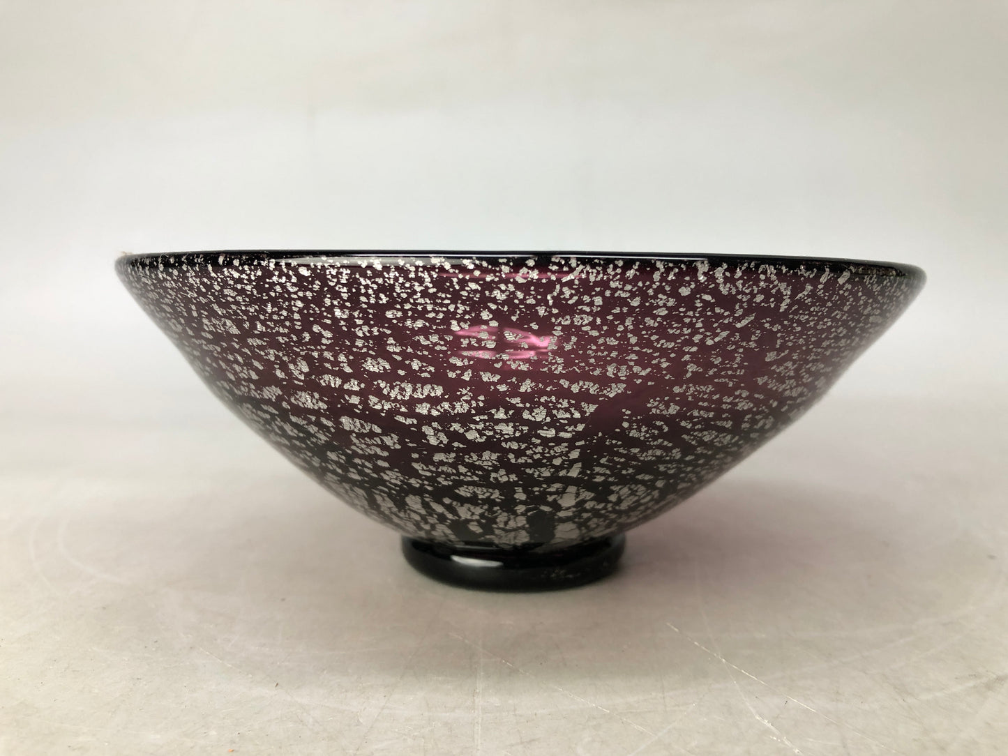 Y8220 CHAWAN Glass Matcha bowl signed box Japan antique tea ceremony teacup