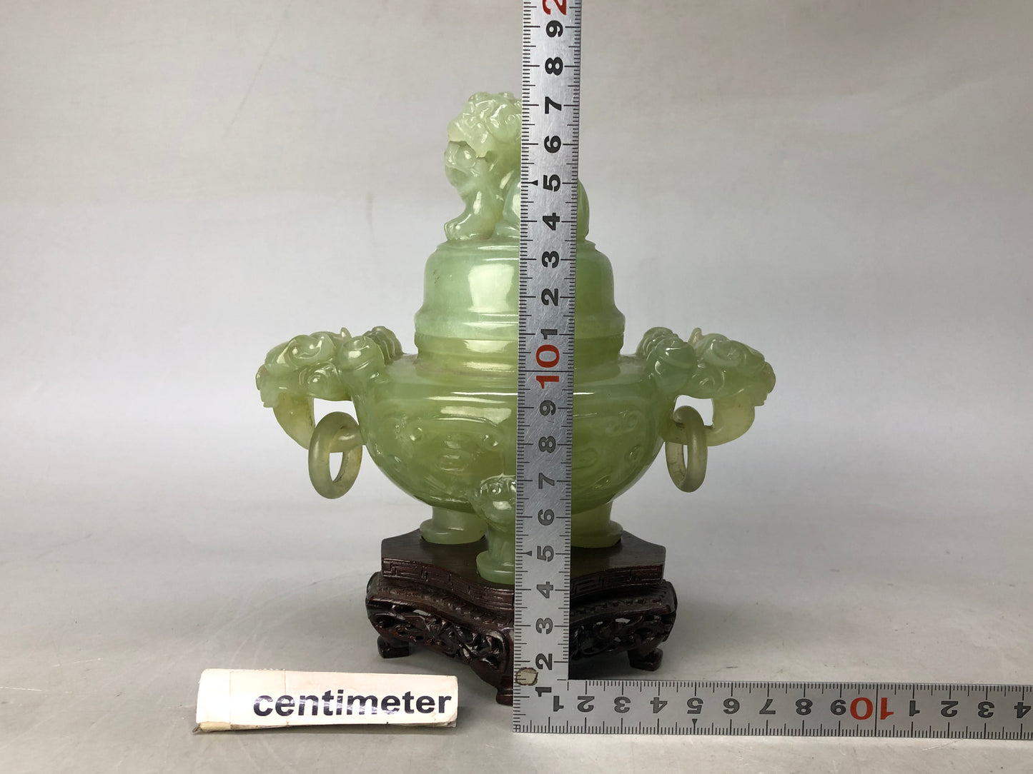 Y8231 KOURO Jade wooden stand China antique fragrance incense burner aroma