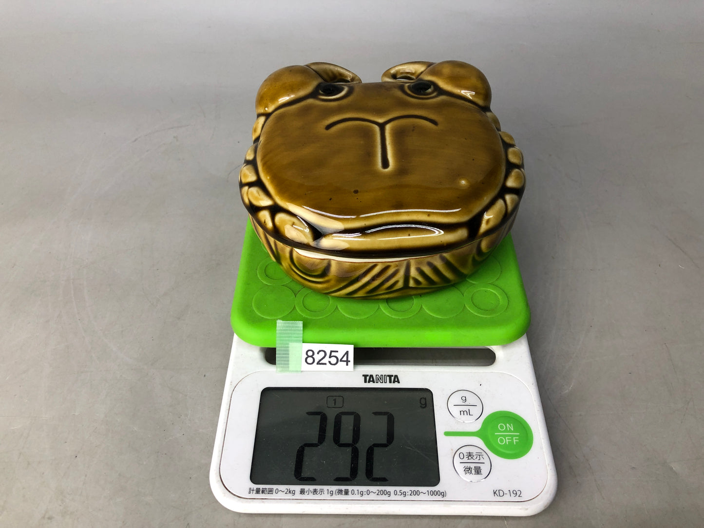 Y8254 BOX Seto-ware crab lid Japan antique tableware container kitchen storage