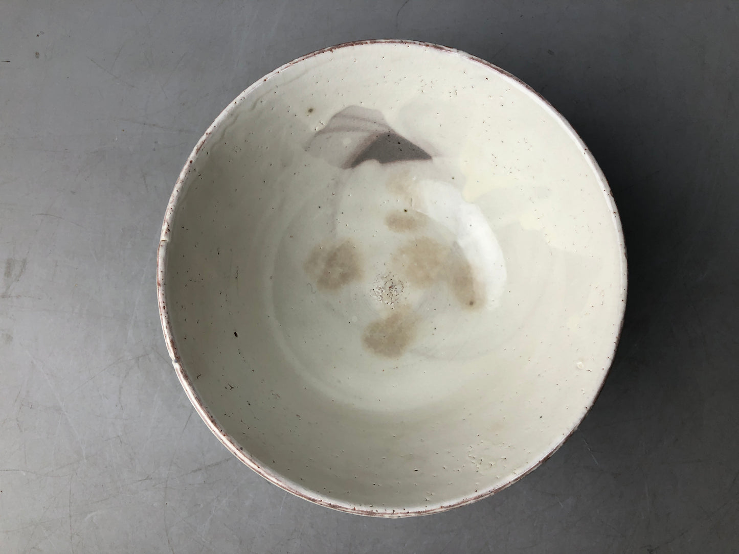 Y8270 CHAWAN Seto-ware Kohiki bowl signed box Japan antique tableware kitchen