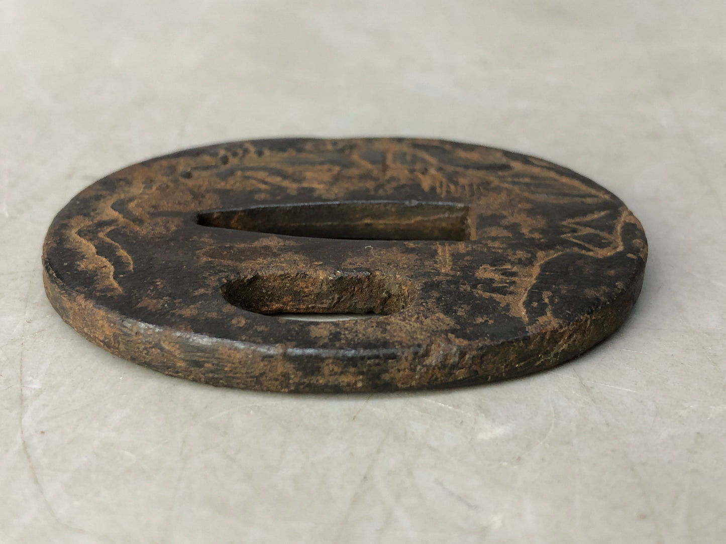 Y8317 TSUBA Iron sword guard Japan samurai katana koshirae fittings edo bushi