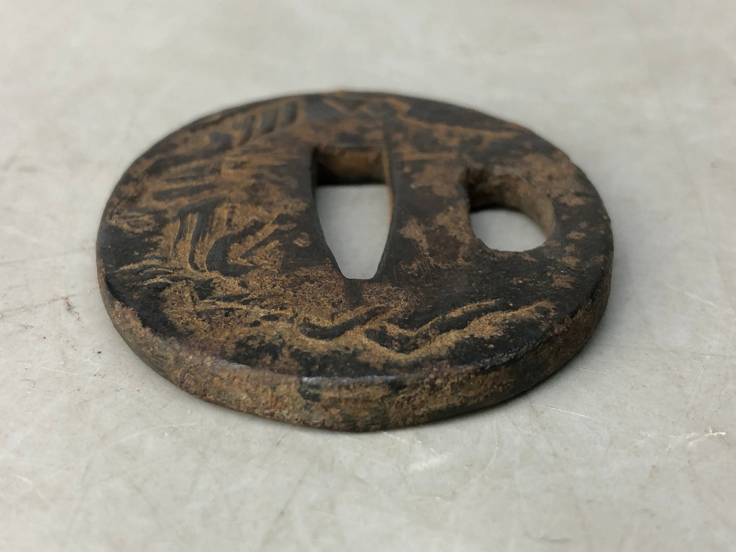 Y8317 TSUBA Iron sword guard Japan samurai katana koshirae fittings edo bushi