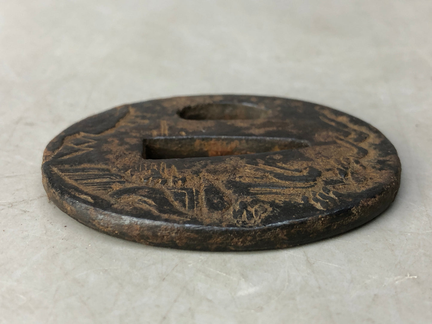 Y8317 TSUBA Iron sword guard Japan samurai katana koshirae fittings edo bushi