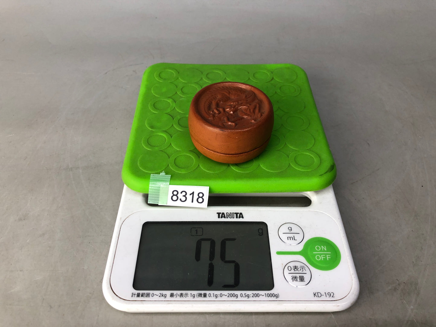 Y8318 BOX Tokoname-ware Dragon signed Japan antique fragrance aroma incense case