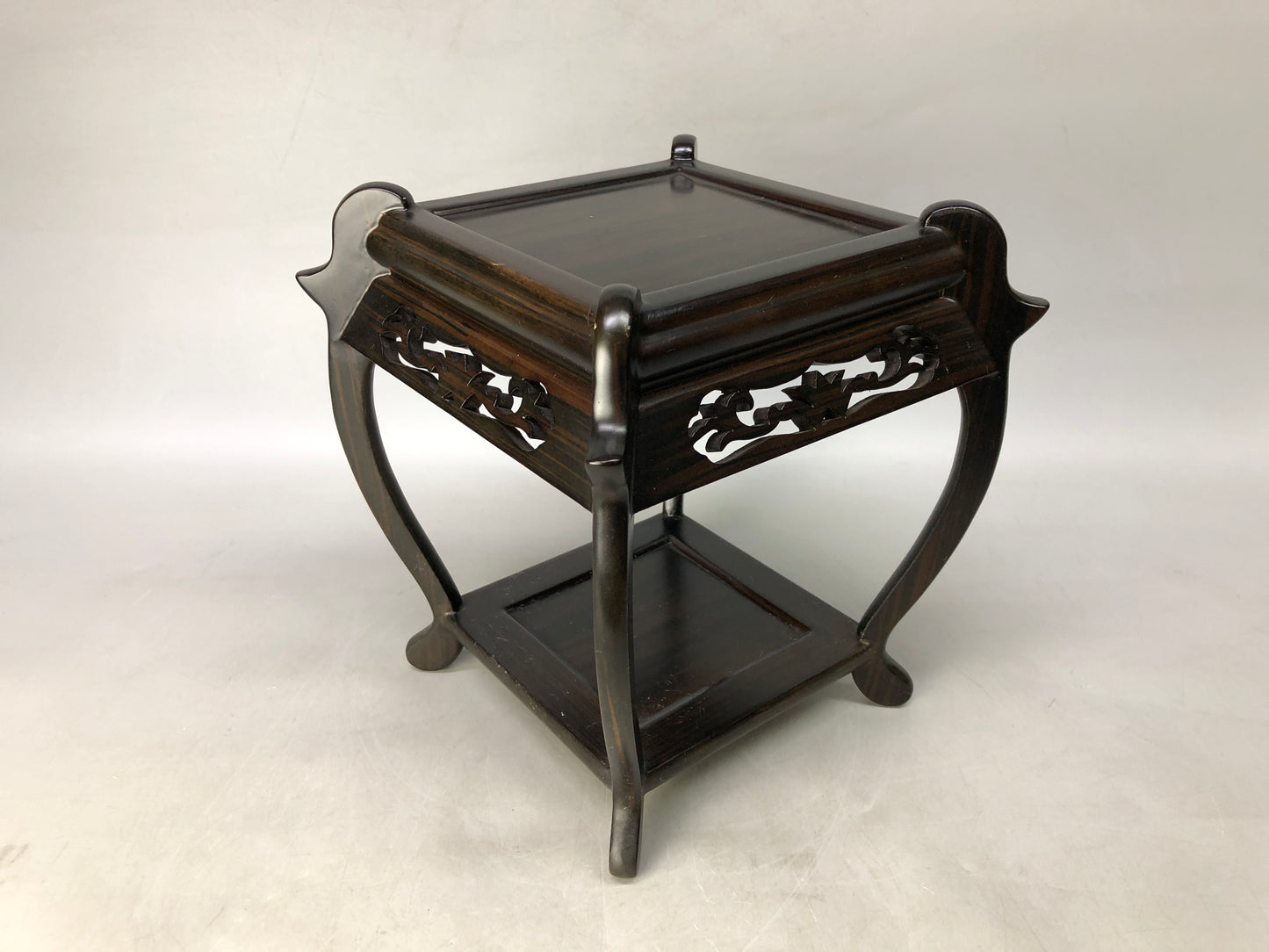 Y8331 FLOWER STAND wooden openwork Japan antique ikebana floral interior plant