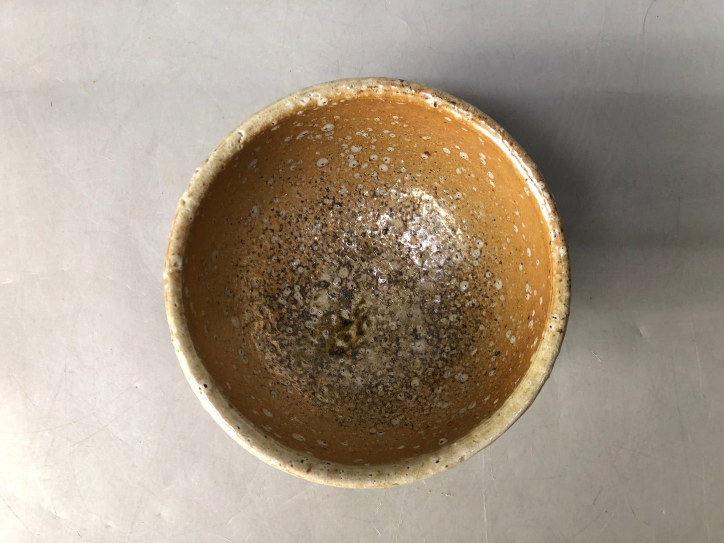 Y8340 CHAWAN Shigaraki-ware bowl signed box Japan antique tea ceremony pottery