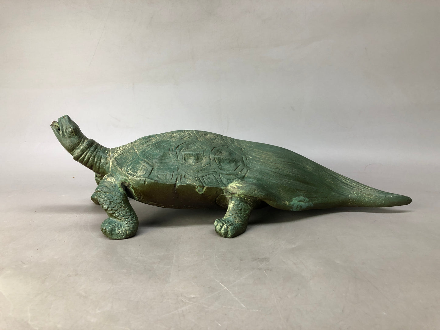 Y8346 OKIMONO copper Turtle figurine Japan antique interior figure decor