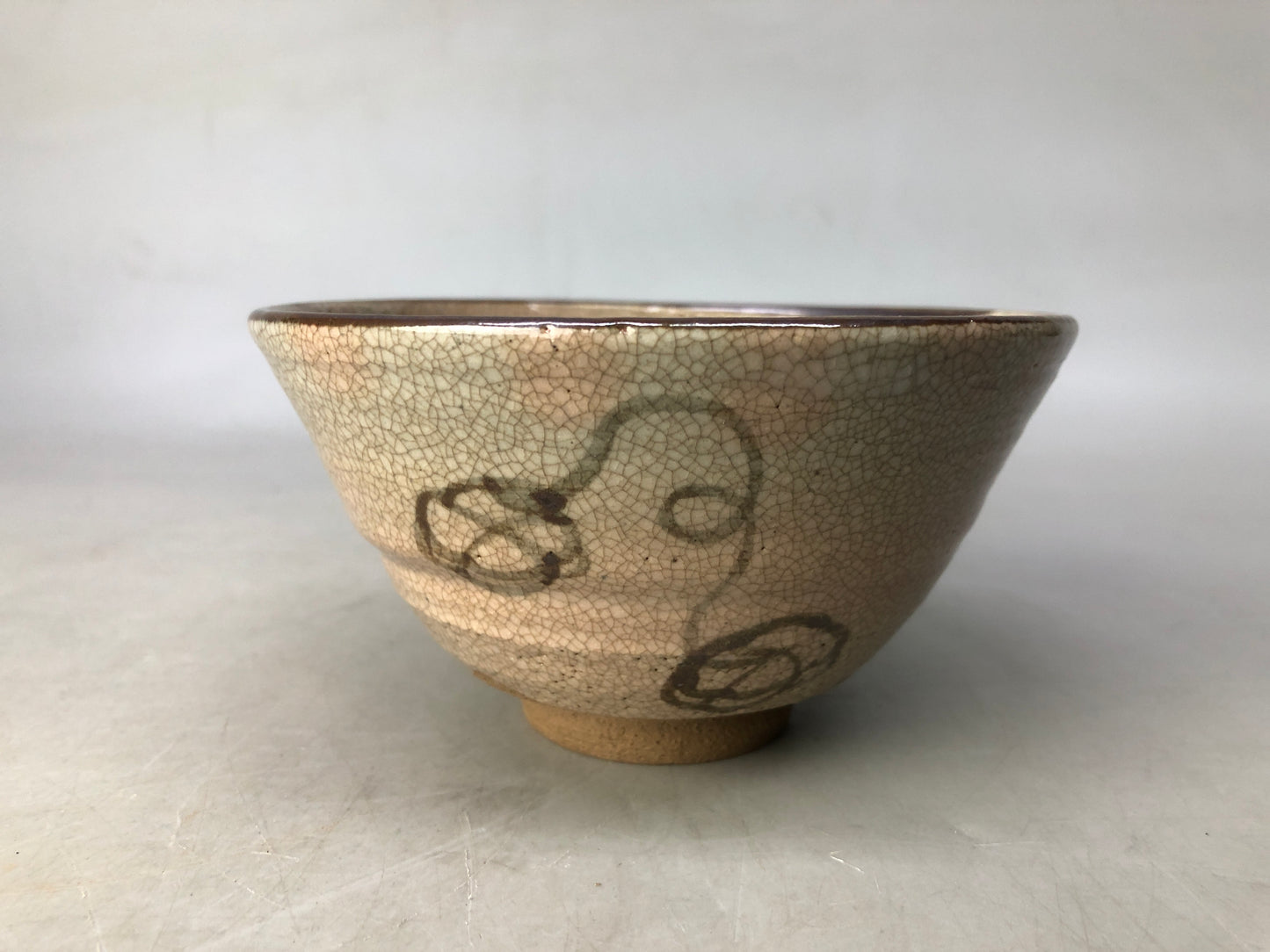 Y8360 CHAWAN Seto Karatsu bowll signed box Japan antique tea ceremony pottery