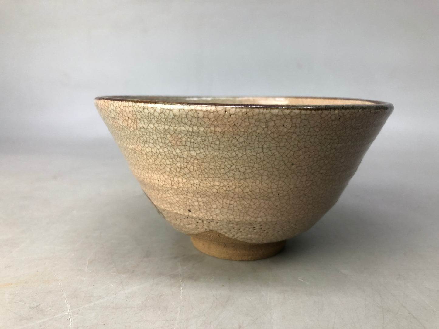 Y8360 CHAWAN Seto Karatsu bowll signed box Japan antique tea ceremony pottery