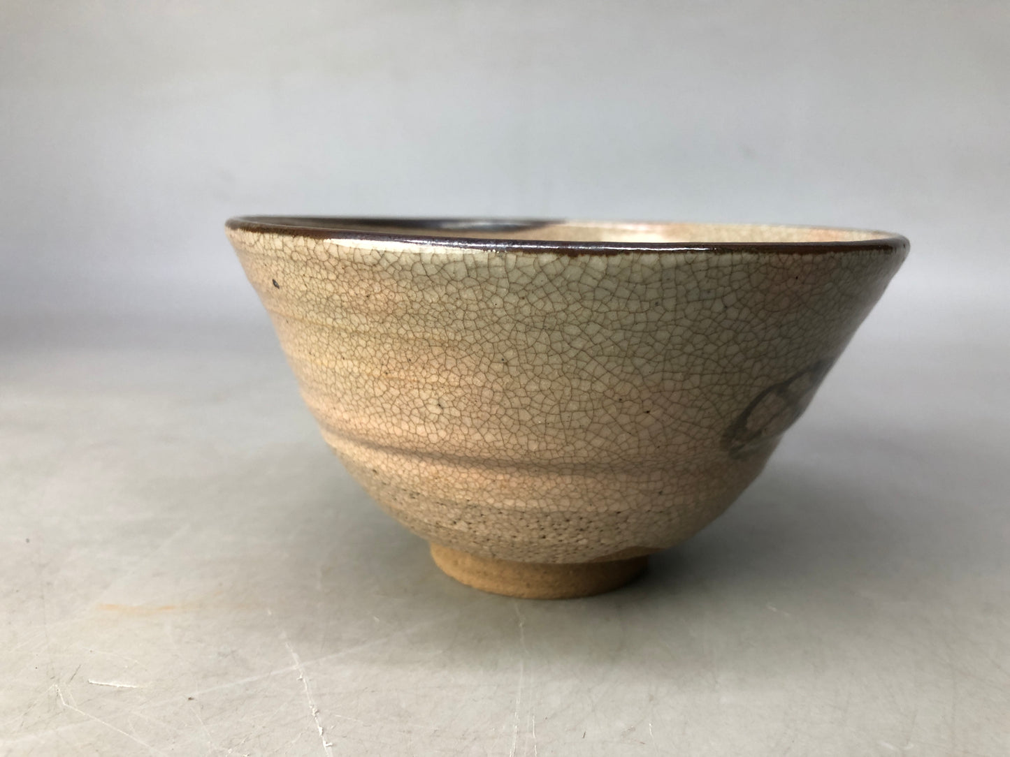 Y8360 CHAWAN Seto Karatsu bowll signed box Japan antique tea ceremony pottery