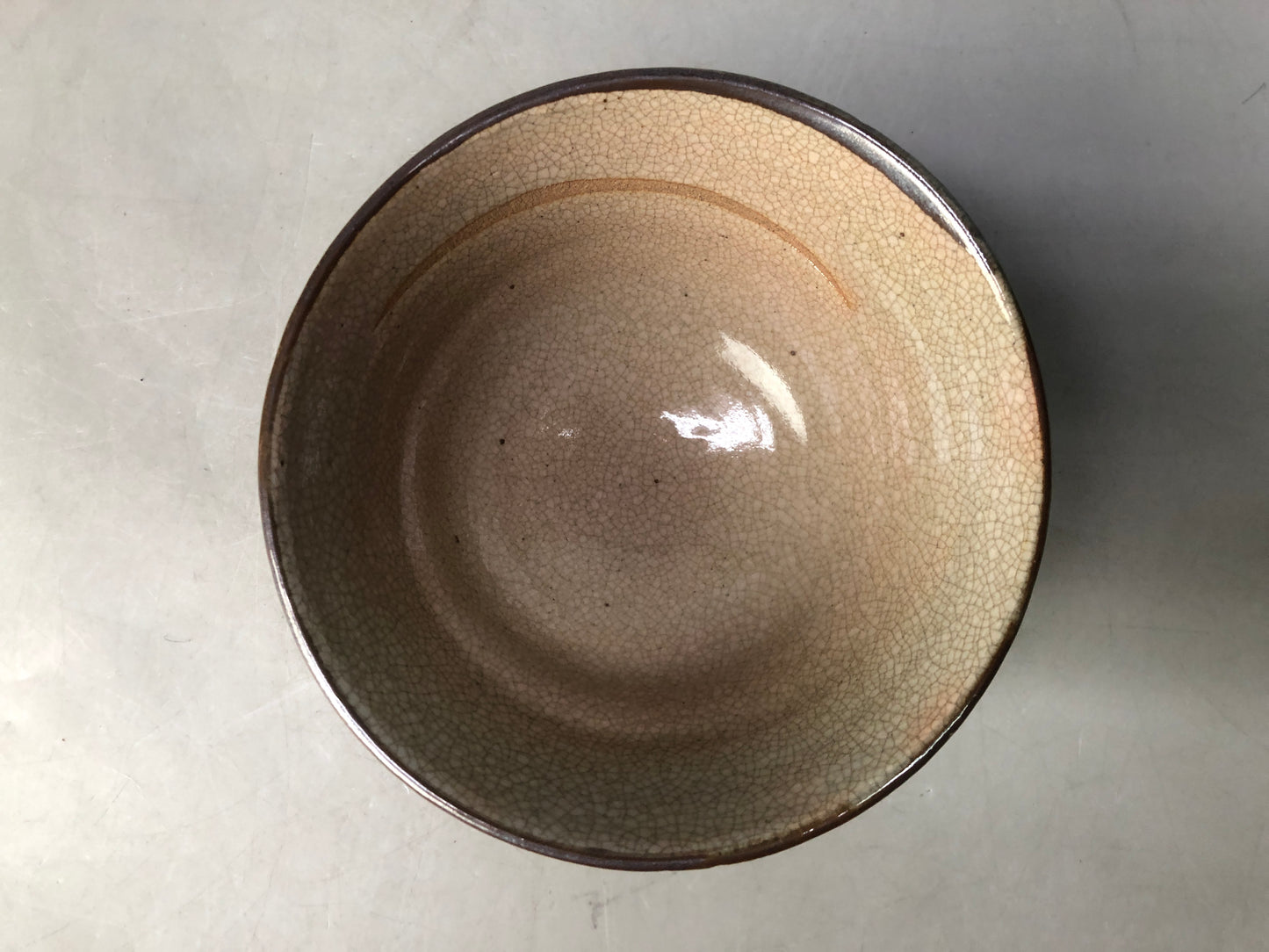 Y8360 CHAWAN Seto Karatsu bowll signed box Japan antique tea ceremony pottery
