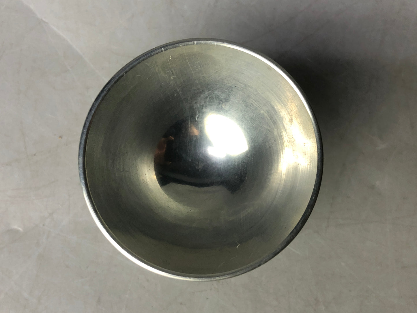 Y8362 CHAWAN tin Sake cup set of 5 signed box Japan antique tableware kitchen